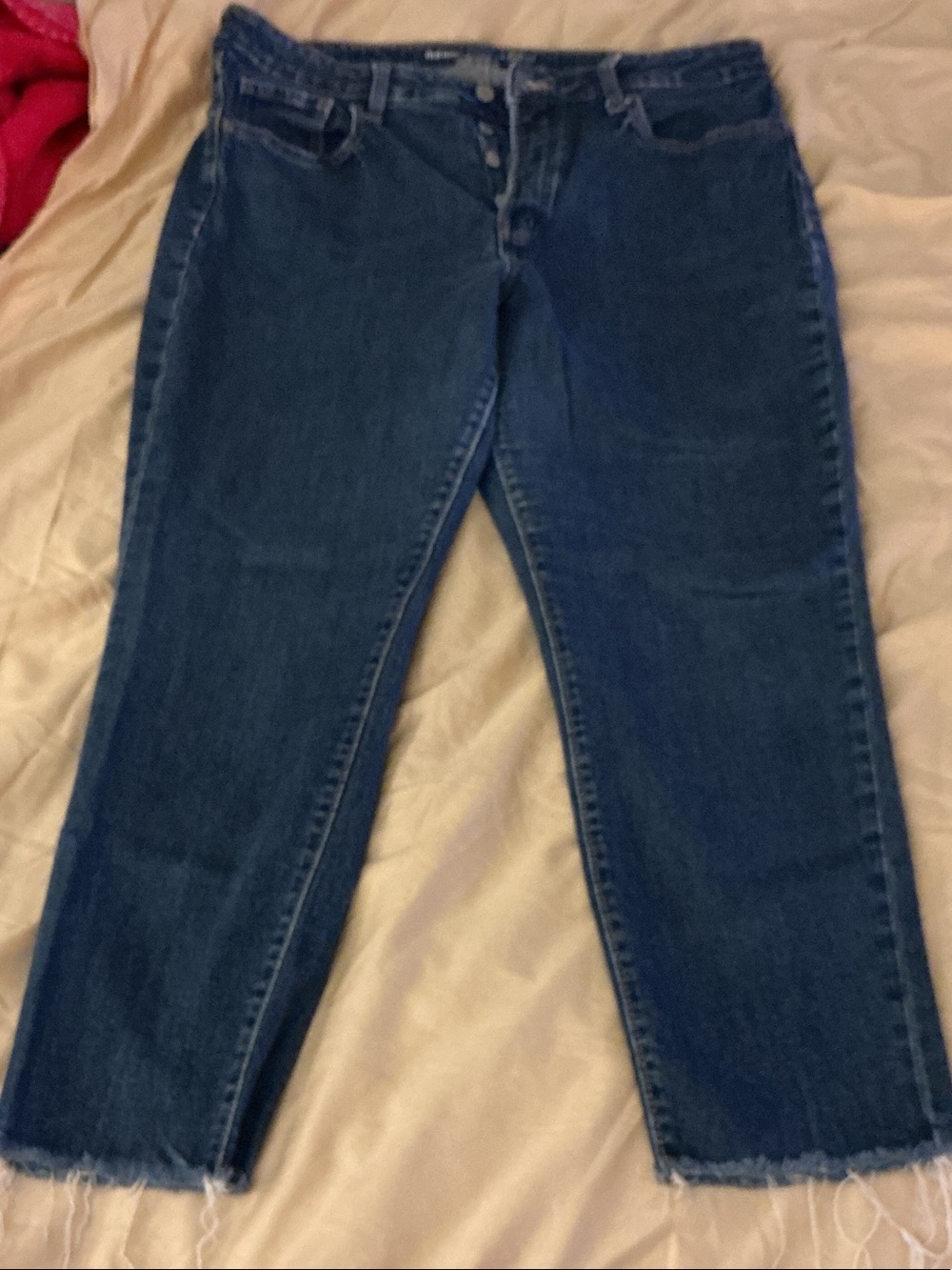 Old Navy Dark Blue Cropped Straight-Leg Jeans